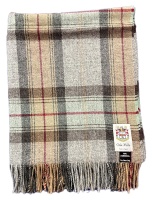 Pure lambswool tartan style check throw